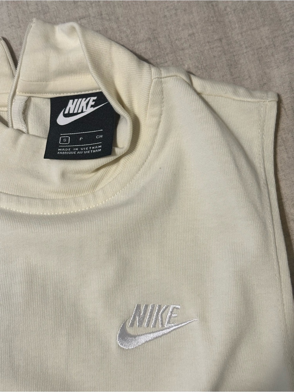 Nike Cream Mini Dress with Embroidered Swoosh
